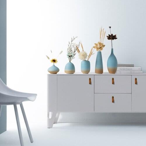 Modern Ceramic Flower Vase Ornaments Ceramic Vase Desktop Art Crafts Small Blue Flower Vase Wedding Gifts Furnishing Articles