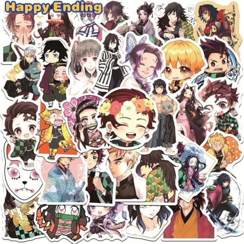 10/30/50Pcs Demon Slayer Kimetsu No Yaiba Japan Anime Stickers For Motorcycle Skateboard Bicycle Laptop Computer Suitcase Guitar