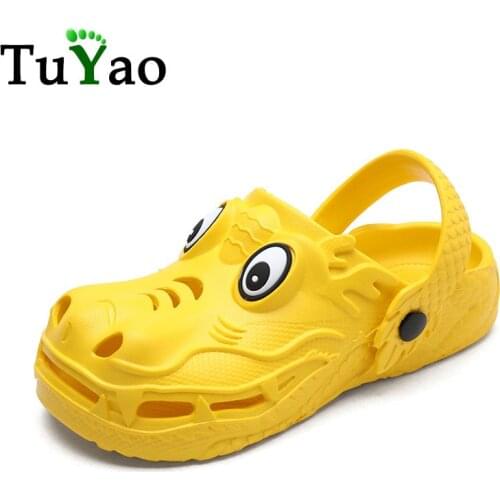 TuYao Boy & Girls Summer Non-slip Sandals Soft Water Shoes for Kids Outdoor Sandal Closed Toe Beach Shoes Child Slippers