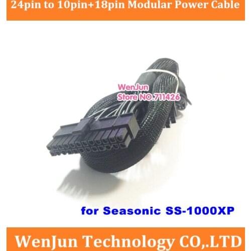 High quality 60cm 24Pin to 18pin+10Pin Modular Power Supply Adapter cable for Seasonic SS-1000XP Series