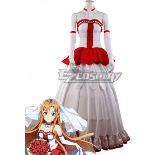 Sword Art Online SAO ALO Yuuki Asuna Wedding Dress Suit For Girls Women Halloween Carnival Dress Party Cosplay Costume E001