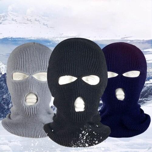 Full Face Cover Winter Balaclava Hiking Cycling Climbing Warm Knitwear Windproof Bandana Mask Outdoor Knitting Head Warmer