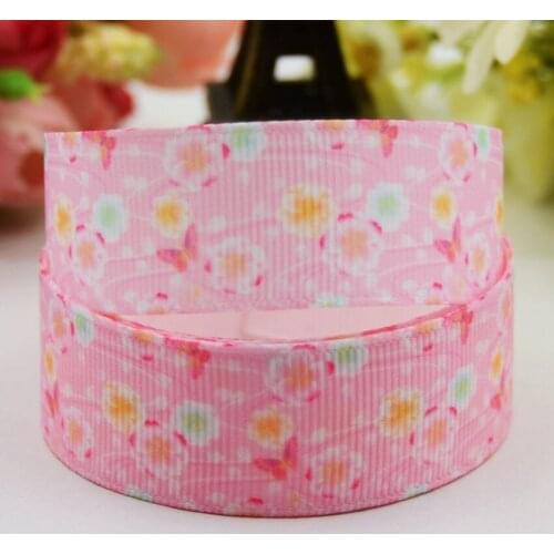 7/8'' 22mm,1" 25mm,1-1/2" 38mm,3" 75mm Flowers Cartoon Printed grosgrain ribbon party decoration 10 Yards X-01013