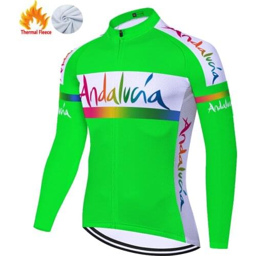 Andalucia Winter Thermal Fleece Homme Jersey Camiseta Maglia Uomo Masculino Ropa Ciclismo Hombre Maillot Ciclismo Hombre