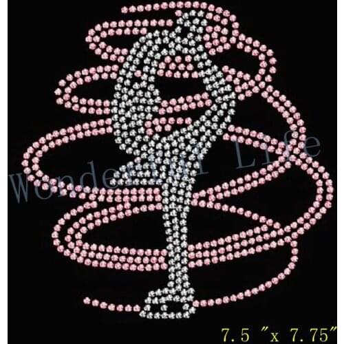 Free shipping Ice Skate Skating Rhinestone Iron on Transfer Design