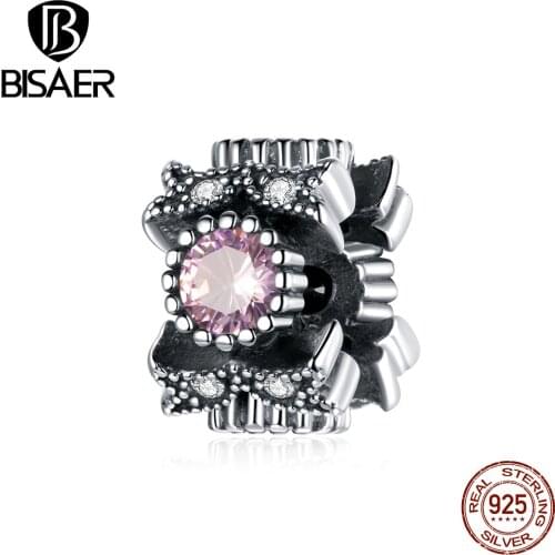 Bisaer Real 925 Sterling Silver Victorias Heartbeat Charm fit Original DIY Beads Bracelet Jewelry Fashion Gift ECC1784