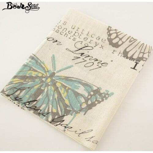 Booksew Printe Butterfly Cotton Linen Fabric Snow Flower Style Sewing Material Tissu For Bag TableCloth Curtain Decoration Zakka
