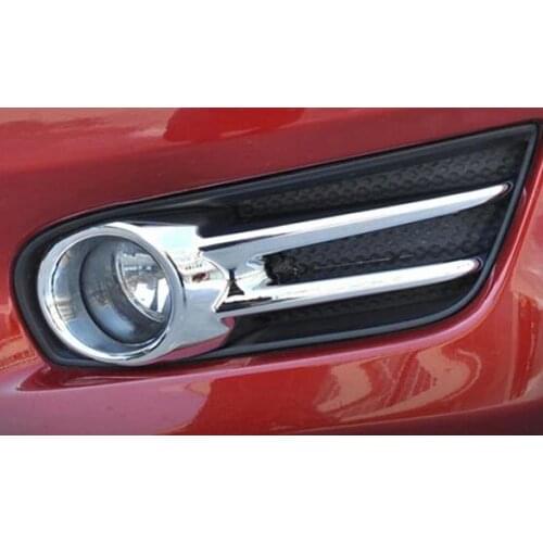 Higher star ABS chrome 2pcs car front fog lamp decoration cover for Nissan TIIDA 2011-2015