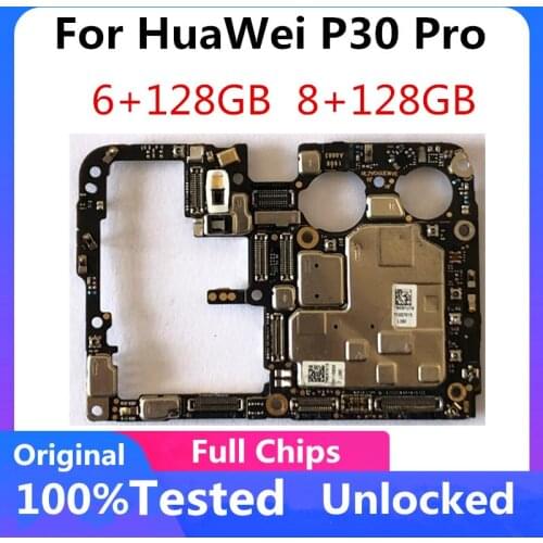 For HUAWEI P30 Pro 6GB RAM 128GB ROM Factory Unlocked Motherboard Original Main Logicboard Android System Full Chips Full Tested