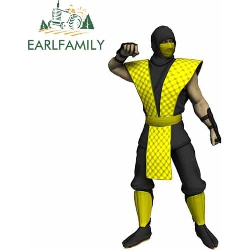 EARLFAMILY 13cm x 6.1cm for Arcade Mortal Combat Car Stickers Motorcycle Windows Trunk RV Decal Cartoon Windows Anime Decoration