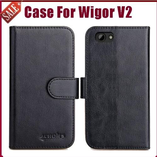 Hot! Wigor V2 Case 5" 6 Colors Flip Soft Leather Phone Wallet Cover For Wigor V2 Case Stand Function Credit Card Slots