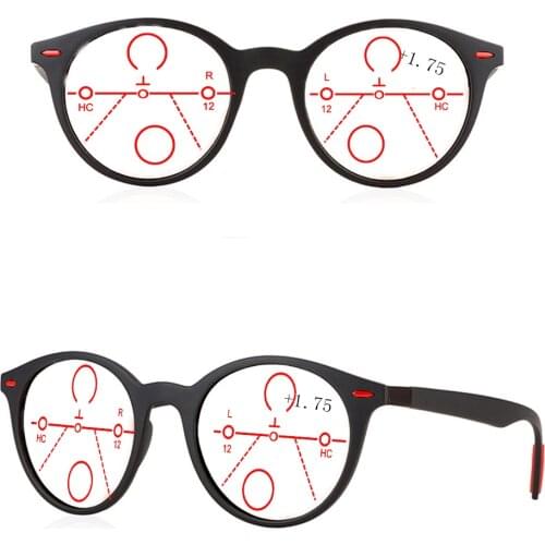 TR90 Classic Retro Round Ultralight Progressive Multifocal Reading Glasses +0.75 +1 +1.25 +1.5 +1.75 +2 +2.25 +2.5 +2.75 To +4
