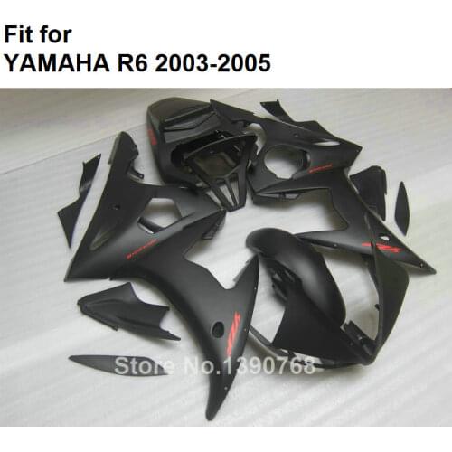 Motorcycle fairing kit for Yamaha YZF R6 2003 2004 2005 matte black body work parts fairings set YZFR6 03 04 05 BC17
