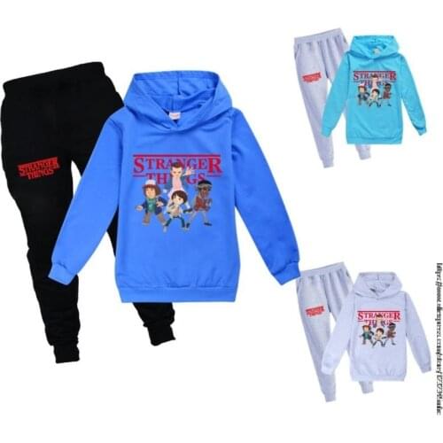 Baby Girls Clothes Set For Toddler Cartoon Stranger Things Long Sleeved T-shirt Tops And Pants Outfits Kids Clothing Suits