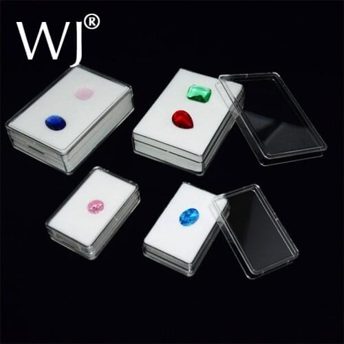 Large Size Acrylic Diamond Display Box Beads Jewelry Storage Case Gem Stones Packaging Box 5.7x3.7cm Black and White 24pcs/lot