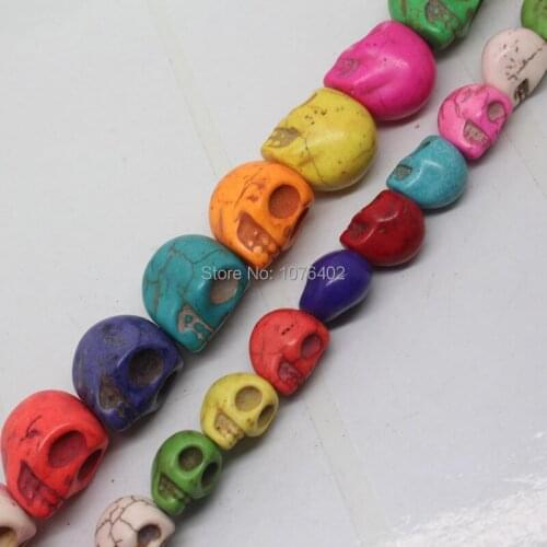 Mini. Oder is $7!10x12,15x18mm Multicolor Turquoises Skull Loose Beads 15"