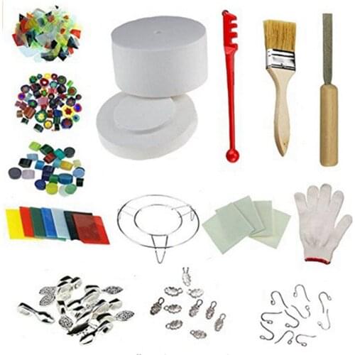 2020 Novelty Glass Jewelry Tools 14pcs set Microwave Kiln Kits Fuseworks 90COE Microwave Kiln