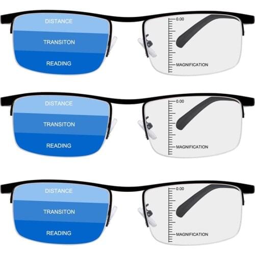 Progressive Multifocus Computer Reading Glasses Blue Light Blocking Multifocal Readers for Men and Women Multi Focus Eyeglasses