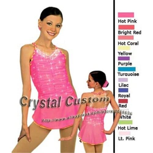 Girls Ice Skating Dresses With Spandex Graceful New Brand Figure Skating Competition Dress Custom DR2685