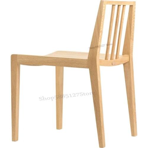 Simple Chair Dining Chair Nordic Solid Wood Desk Chair Japanese Style Simple Log Home Back Chair
