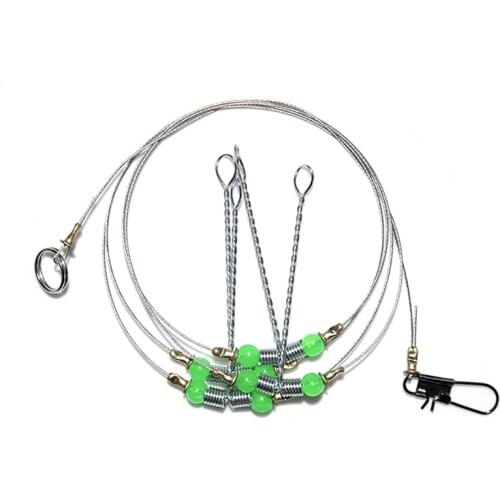 1pcs 55CM 3 Arms Stainless Steel Fishing Rigs Fishing Tackle With Swivel Snap Lure Balance