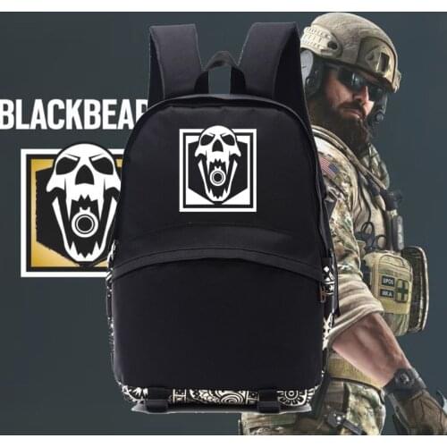 Game concept backpack Rainbow 6 concept Black beard black nylon backpack Gamer gift bags