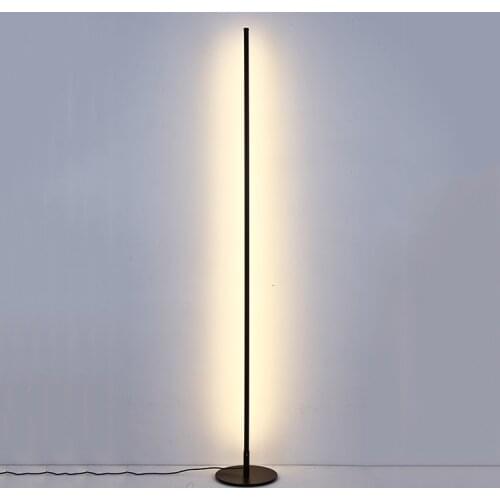 Modern Aluminum Alloy Floor Lighting Interior Vertical Strip Black Led Standing Floor Lamp lampara de pie