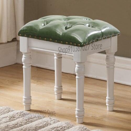 American solid wood dressing stool shoe changing stool bedroom chair Nordic dressing table makeup stool simple manicure stool