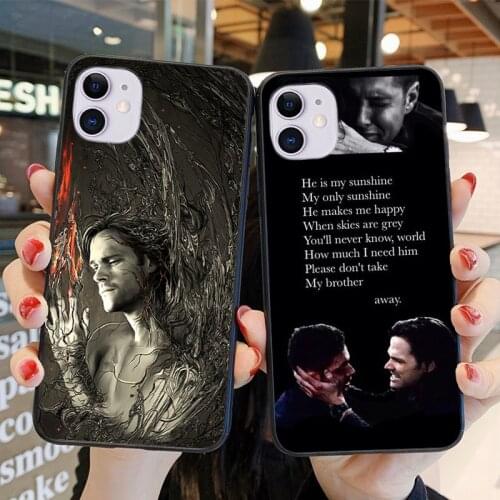 Supernatural SPN Dean And Sam black phone case for iPhone 11 12 pro XS MAX 8 7 6 6S Plus X SE 2020 XR phone case