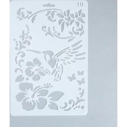 Stencil Flower Hummingbird Layering Plastic Stencils Template Wall Scrapbooking Painting Photo Album Decor Embossing Paper Card