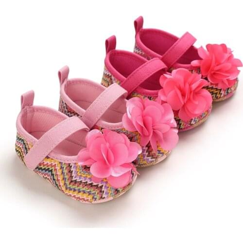 2021 Newborn Baby Girl Shoes Soft Toddler Girl Prewalker Cute Princess Soft Sole Shoes Infant Flower First Walker 0-18M