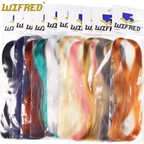 Wifreo 2Bags Sabiki Rigs Tying Material Artificial Fiber For Streamer Salmon Pike Sea Fishing Fly Making Green Pink
