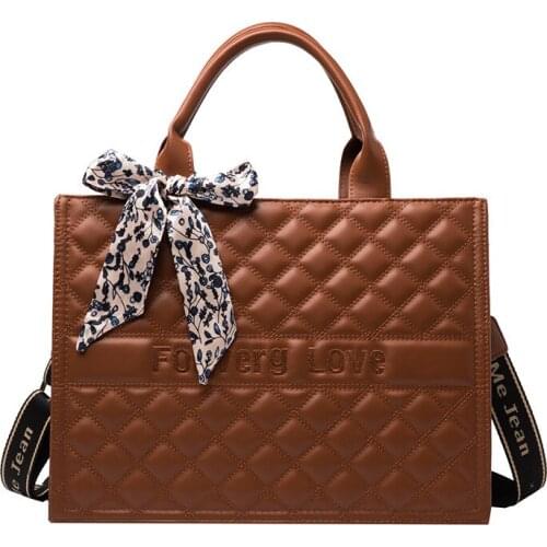 Luxury Designer Plaid Quilted Womens Handbag Fashion Bow Crossbody Messenger Bag Small Square Tote