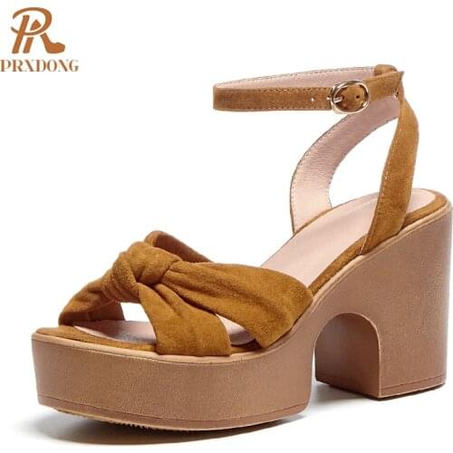 2021 Brand Girls Platform Wedges High Heels Platform Buckle Womens Sandals New Summer Black Brown Dress Office Ladies Shoes 39