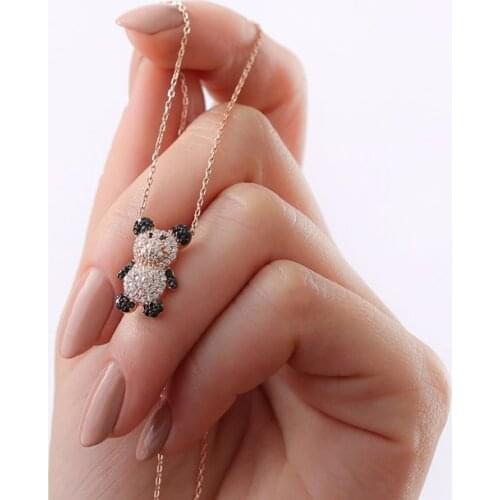 925 sterling Silver Teddy Bear Necklace