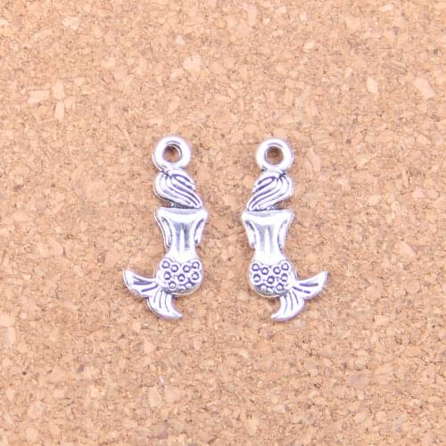 145pcs Charms mermaid 21x10mm Antique Pendants,Vintage Tibetan Silver Jewelry,DIY for bracelet necklace