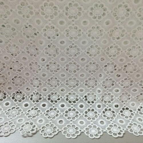 2Yards White Color Nigerian Lace Fabrics 2018 African Guipure Lace Fabric High Quality French Water Soluble Lace Cloth Material