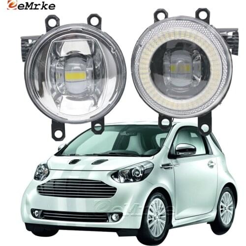 2in1 LED Angel Eye Daytime Running Lights DRL + Cut-Line Lens Fog Lights for Aston Martin Cygnet 01.2011 2012 09.2013