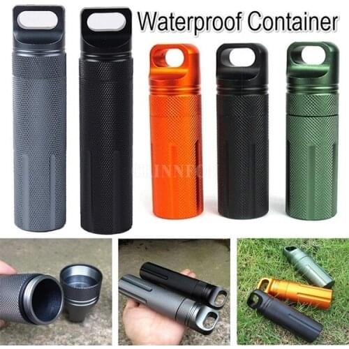 50Pcs/Lot Outdoor Strong CNC Waterproof Emergency First Aid Kits Safety Survival Pill Bottle Aluminium Camping Tank Box