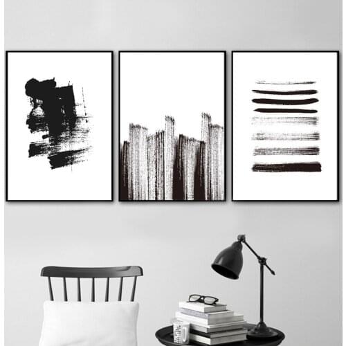 Abstract Black And White A4 Wall Splash Ink Art Canvas Nordic Poster And Living Room Popular Art Decorative Wall Pictures