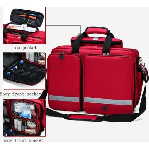Outdoor First Aid Kit Refrigeratible Sports Red Nylon Waterproof Cross Messenger Bag Family Travel Emergency Bag DJJB026