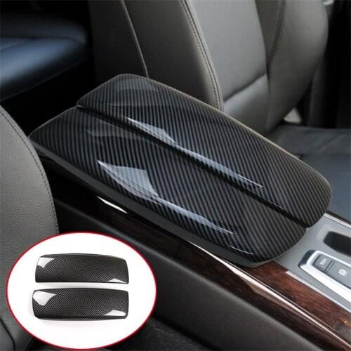 For BMW X6 X7 E70 E71 2008-2013 Carbon Fiber Car Central Armrest Box Protective Cover Car Seat Armrest Box Cover Car Accessories