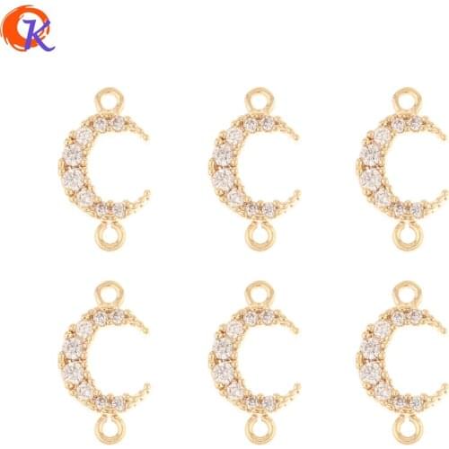 Cordial Design 30Pcs 7*13MM CZ Charms/Jewelry Accessories/Genuine Gold Plating/Pendant/Earring Findings/Hand Made/DIY Making