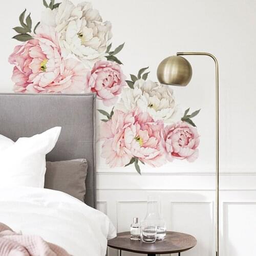 Peony Flower Wall Sticker Home Wall Decoration Living Room Bedroom Decor