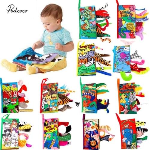 Pudcoco baby books Kids 3D Animal Tails Cloth Book 2020 Baby Puzzle Toy Development Education Books Best Gift for Newborn Baby
