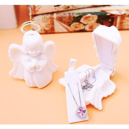 HOSENG White Flannel Pure Angel Box Women Necklace Bracelet Birthday Wedding Gift Jewelry Package HS_399