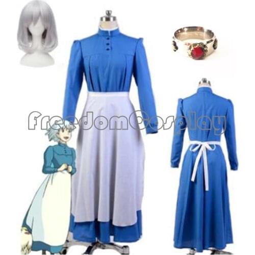 Howls Moving Castle Sophie Hatter Cosplay Costume with ring
