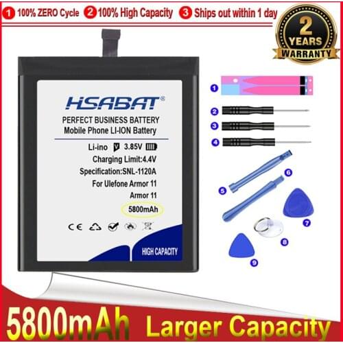 HSABAT 0 Cycle 5800mAh Battery for Ulefone Armor 11 High Quality Mobile Phone Replacement Accumulator