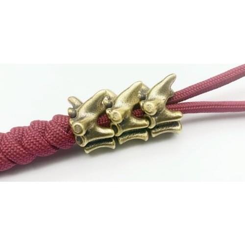 Simulated Spine Hand-Casted Paracord Bead Lanyard Bead Brass Charms EDC Accessories for Keychain Pendant,Knife Lanyard