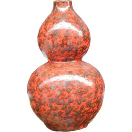 Chinese old porcelain Red Glazed Porcelain Hulu vase